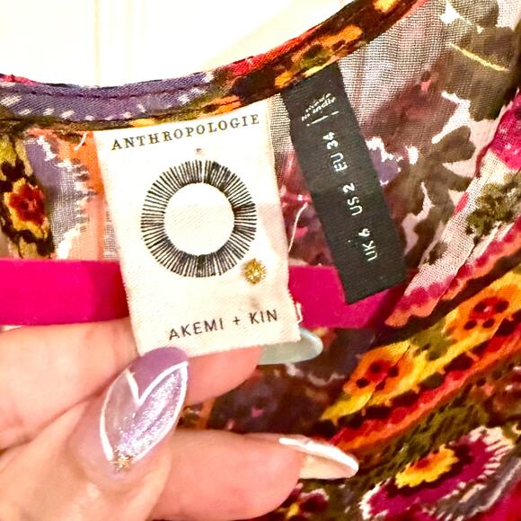 Akemi and Kin Anthropologie Boho Maxi Dress Size 2 - Picture 9 of 9